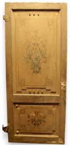 PTL549 - Porta Liberty em madeira laqueada com decoração floral, medidas cm L 106 x A 248
